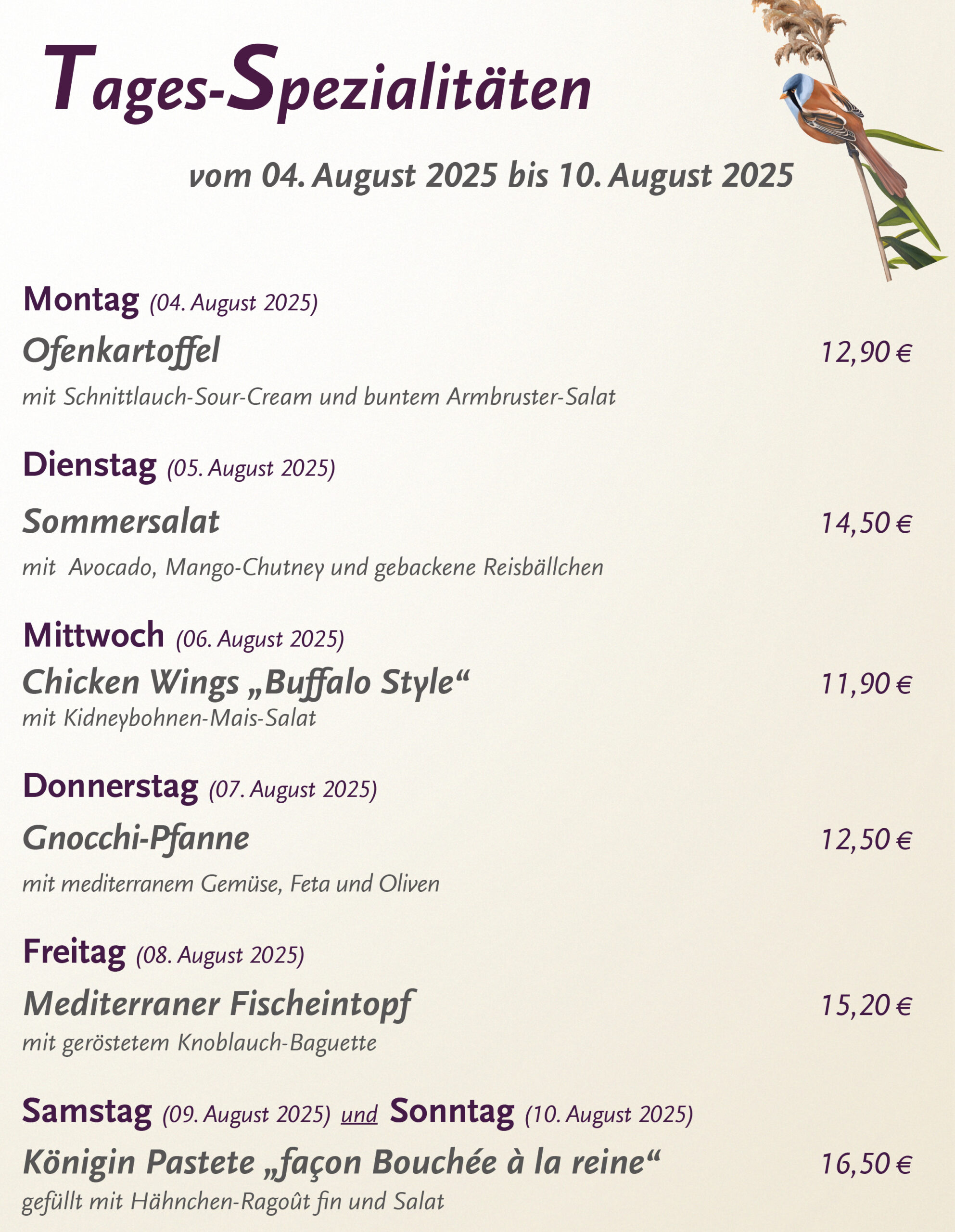 Armbrusters_Lieblingsplatz_Tagesspezialitaeten_04-08-2025--10-08-2025_KW_32