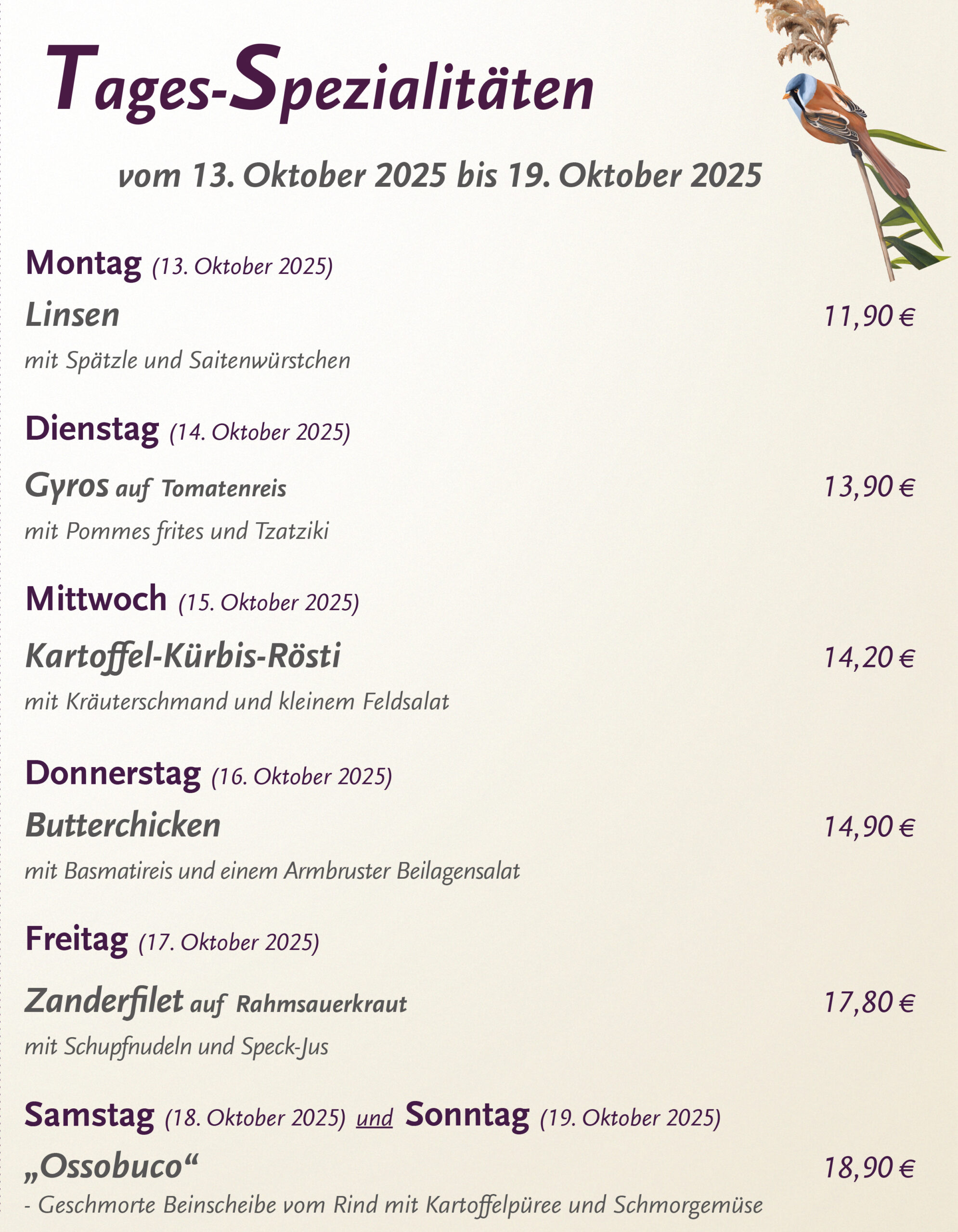 Armbrusters_Lieblingsplatz_Tagesspezialitaeten_13-10-2025--19-10-2025_KW_42