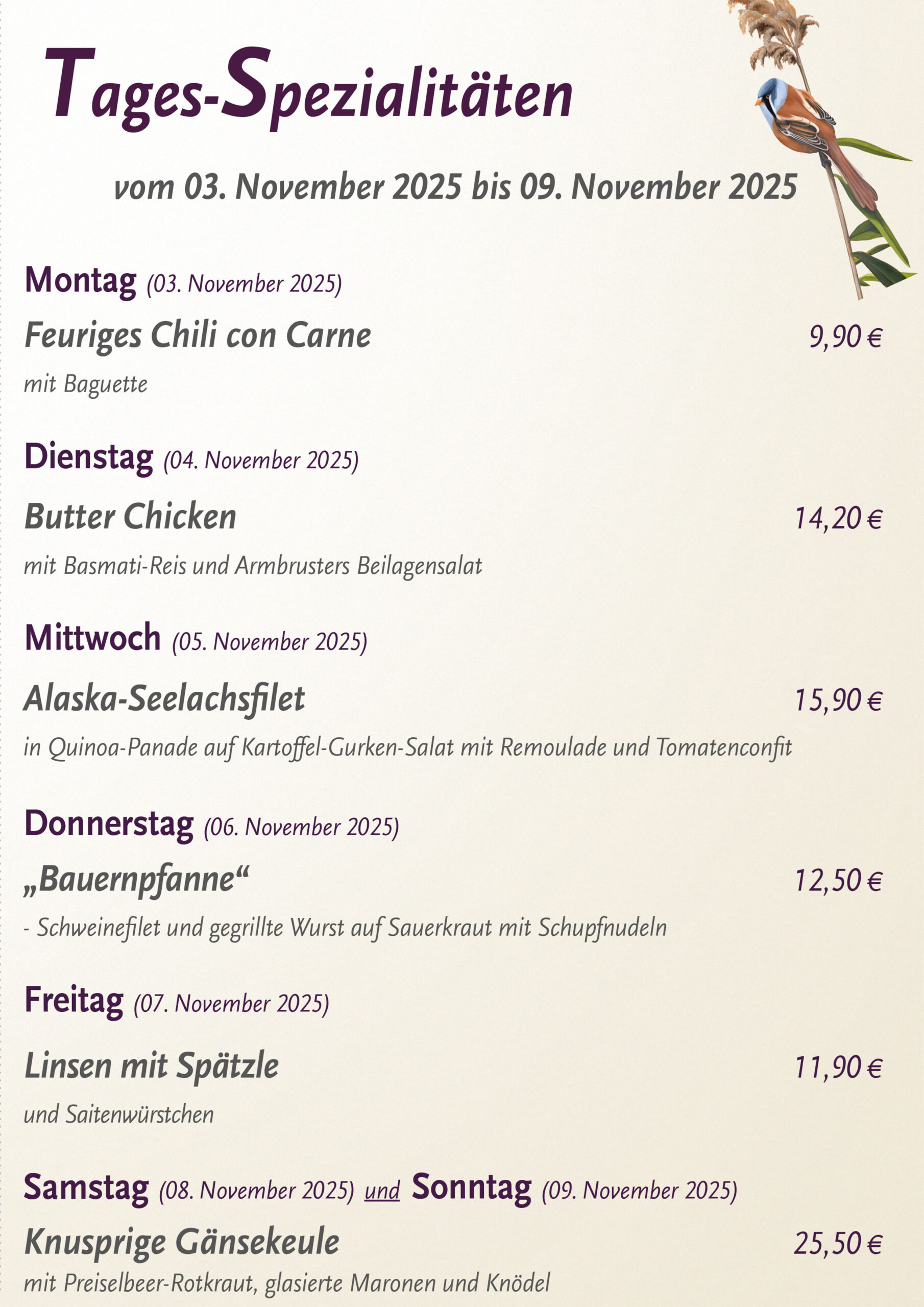 Armbrusters_Lieblingsplatz_Tagesspezialitaeten_03-11-2025--09-11-2025_KW_45 Armbrusters_Lieblingsplatz_Tagesspezialitaeten_03-11-2025--09-11-2025_KW_45